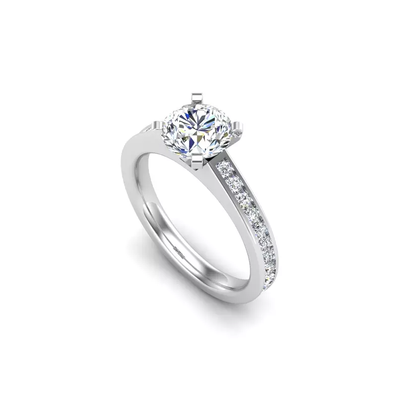 18K White Gold Lyra Channel Engagement Ring