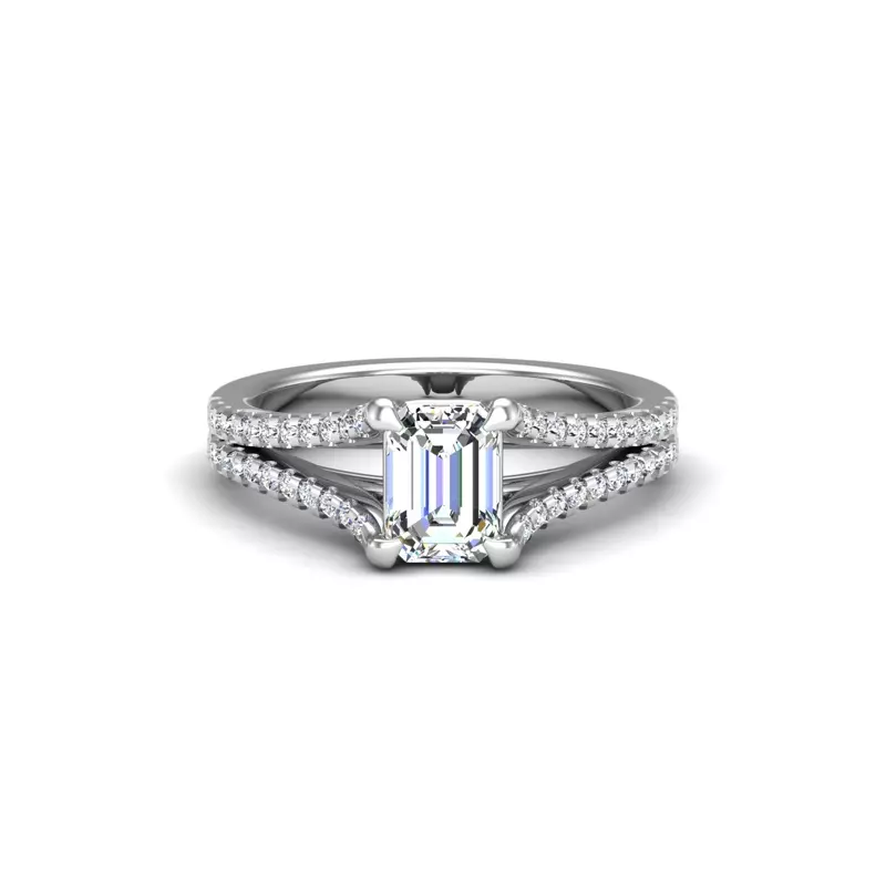 14K White Gold Edith Split Shank Engagement Ring