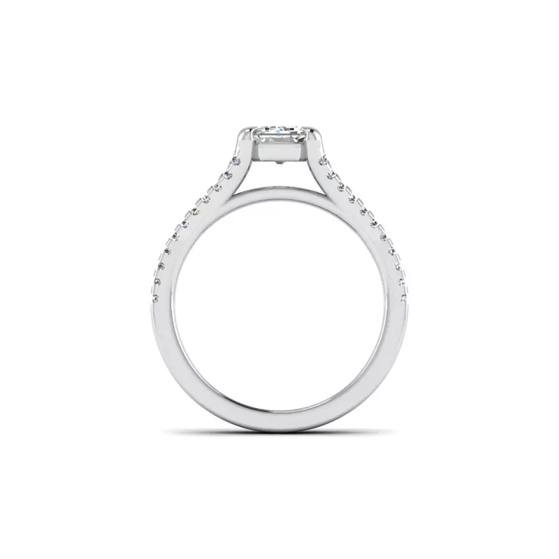 14K White Gold Edith Split Shank Engagement Ring