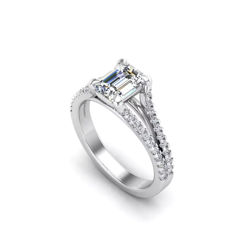 Platinum Edith Split Shank Engagement Ring