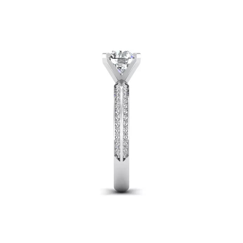 Platinum Raya Knife Edge Pave Engagement Ring