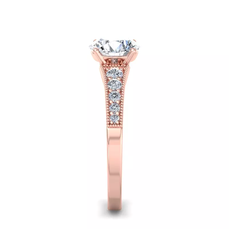 14K Rose Gold Xiamora Pave Engagement Ring