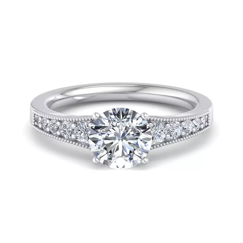 14K White Gold Xiamora Pave Engagement Ring