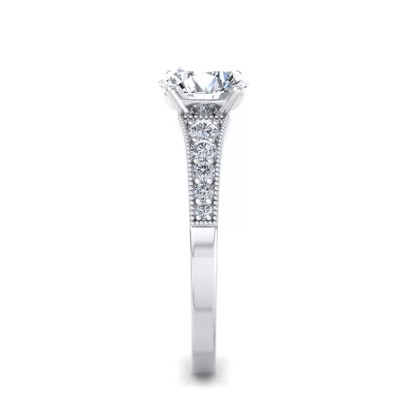 14K White Gold Xiamora Pave Engagement Ring