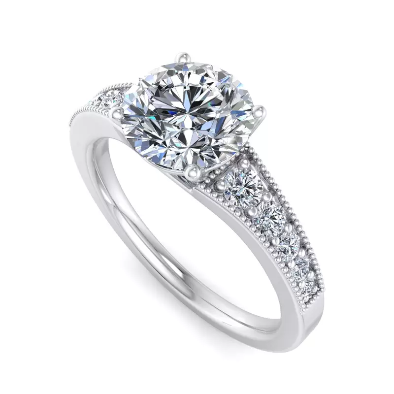 14K White Gold Xiamora Pave Engagement Ring