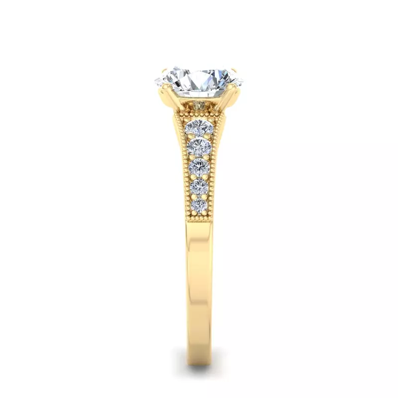 18K Yellow Gold Xiamora Pave Engagement Ring