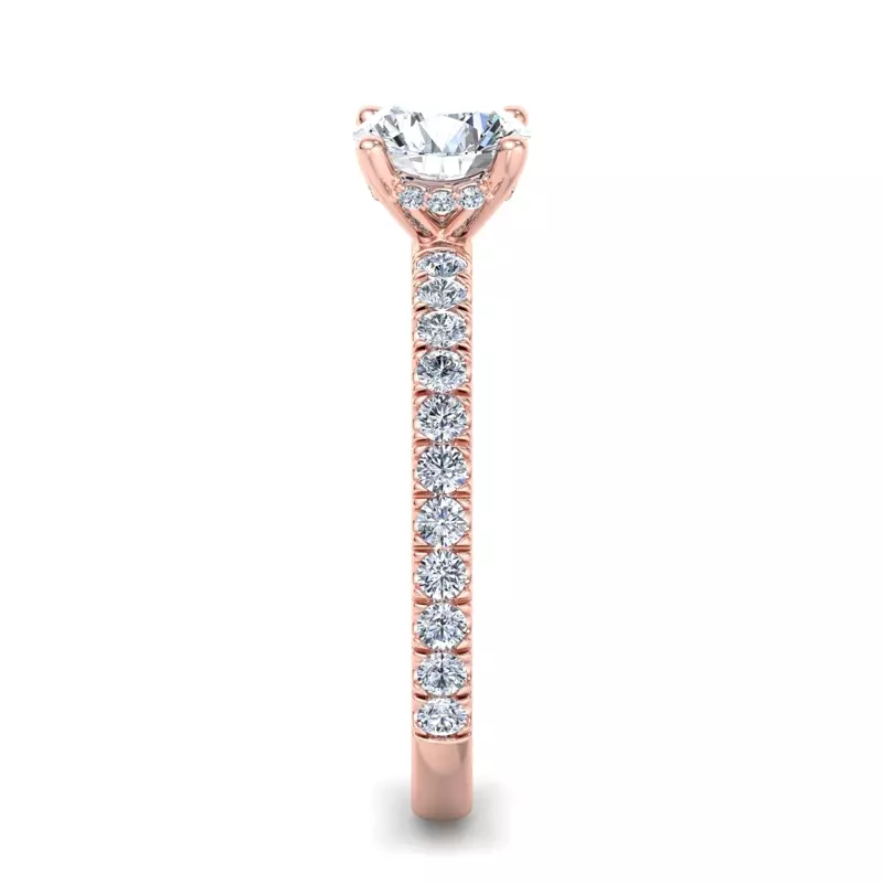 14K Rose Gold Elliot Pave Engagement Ring