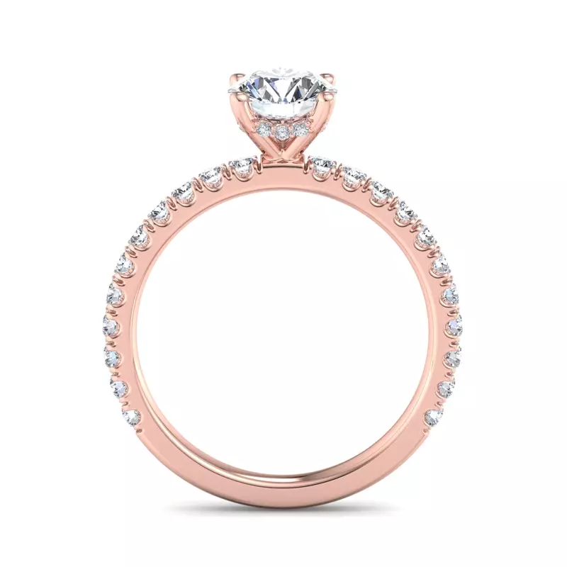 14K Rose Gold Elliot Pave Engagement Ring