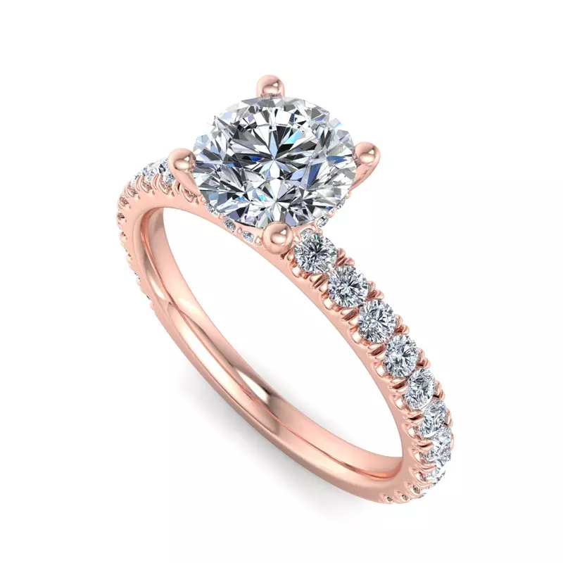 14K Rose Gold Elliot Pave Engagement Ring