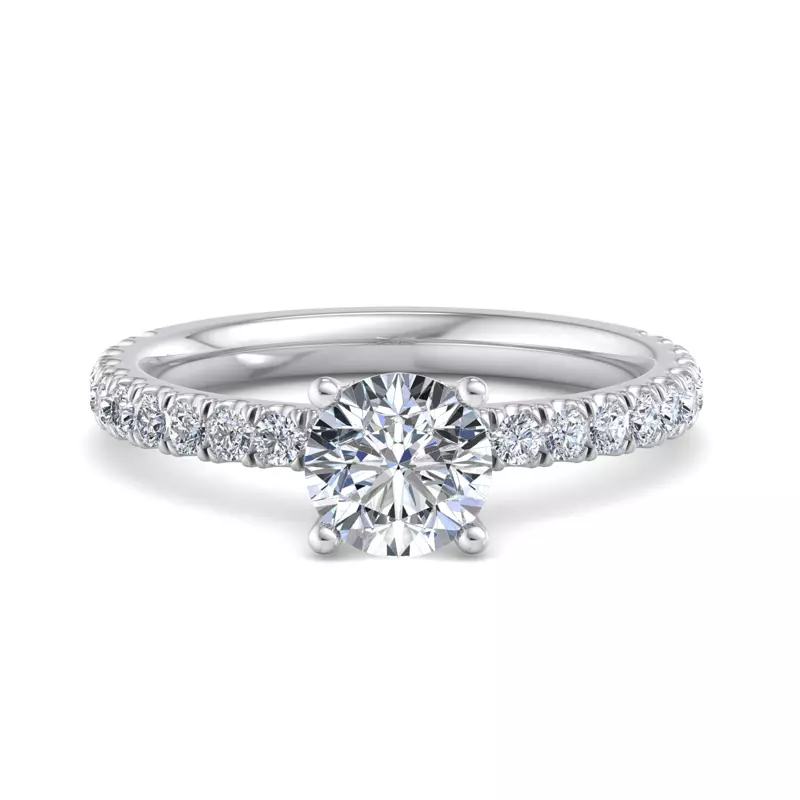 18K White Gold Elliot Pave Engagement Ring