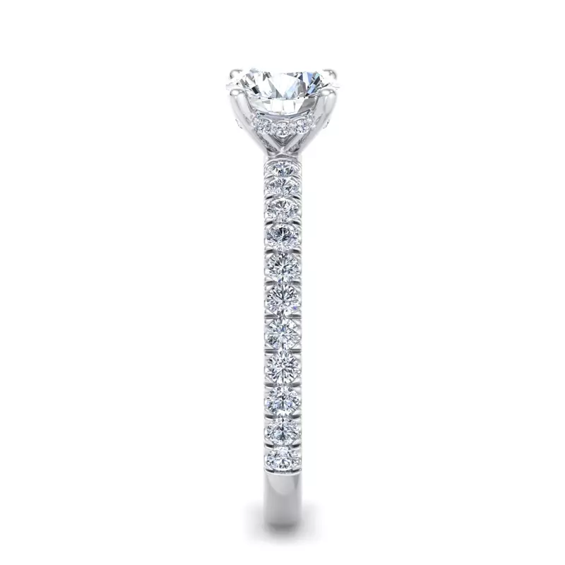 18K White Gold Elliot Pave Engagement Ring