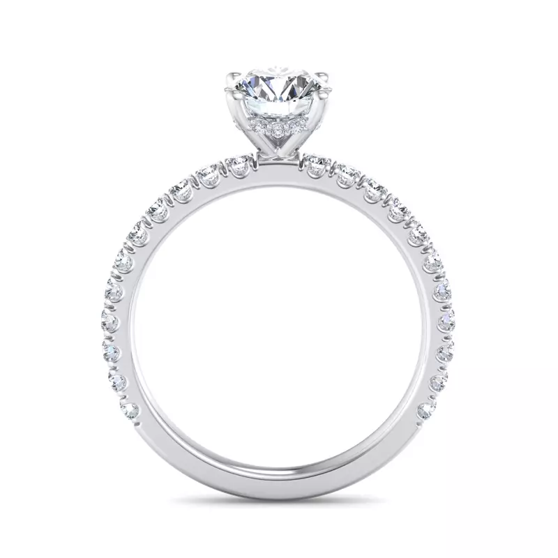 18K White Gold Elliot Pave Engagement Ring