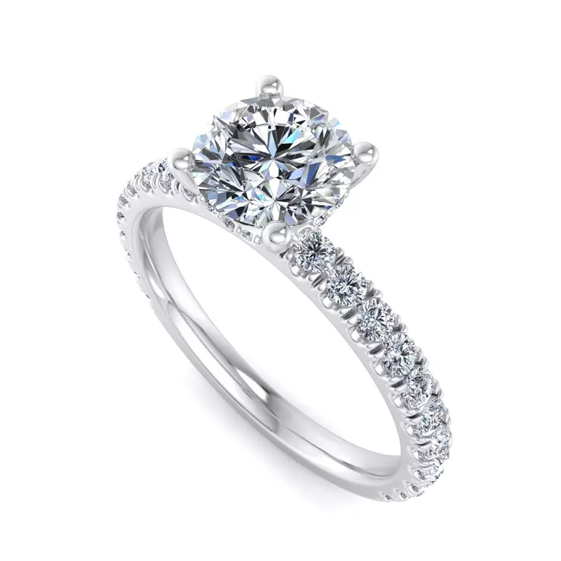 18K White Gold Elliot Pave Engagement Ring