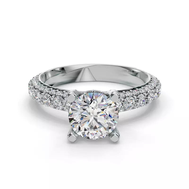 Skyler Rolled Pavé Engagement Ring