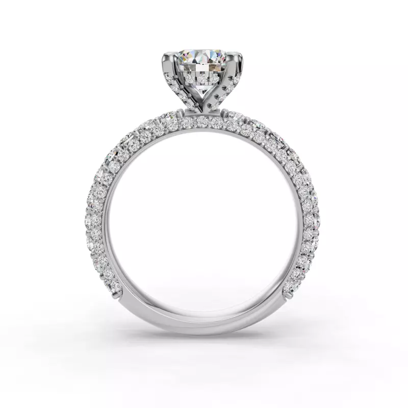 Platinum Skyler Rolled Pavé Engagement Ring