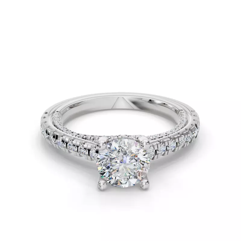 Hanna Pavé Cathedral Engagement Ring