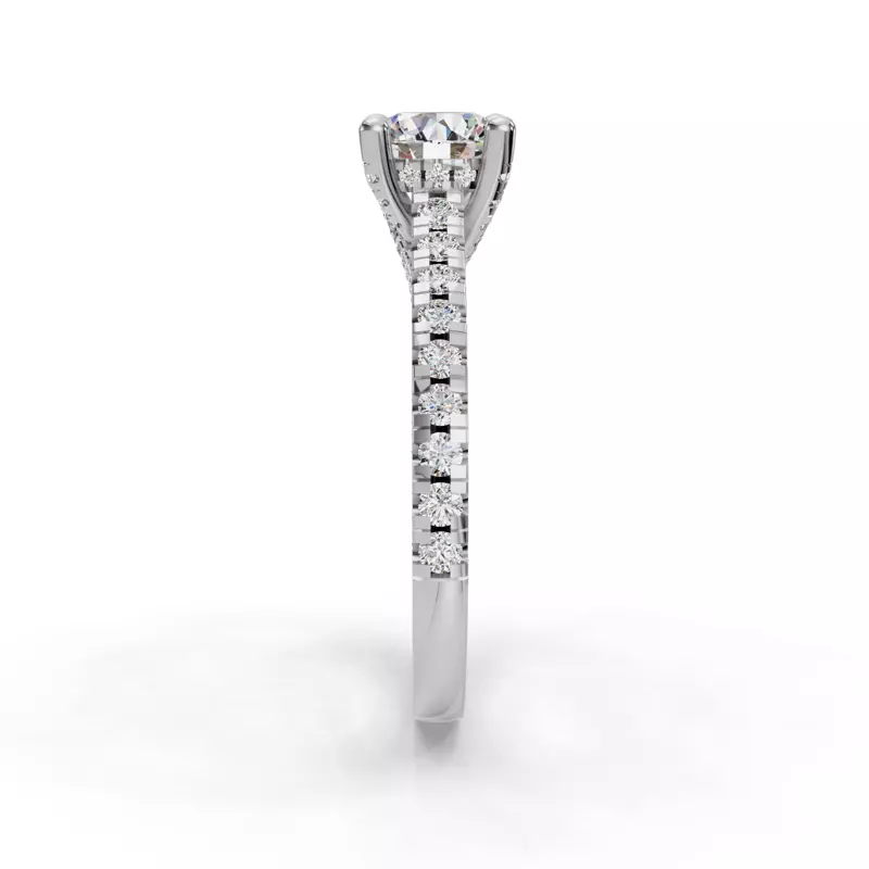14K White Gold Hanna Pavé Cathedral Engagement Ring