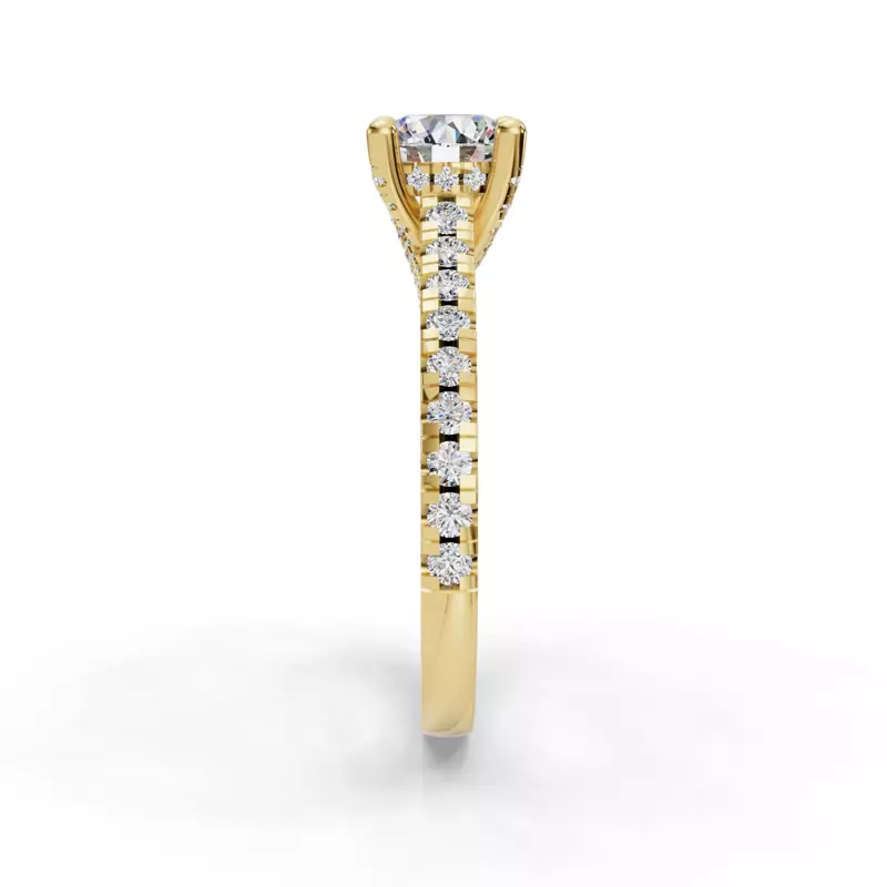 14K Yellow Gold Hanna Pavé Cathedral Engagement Ring