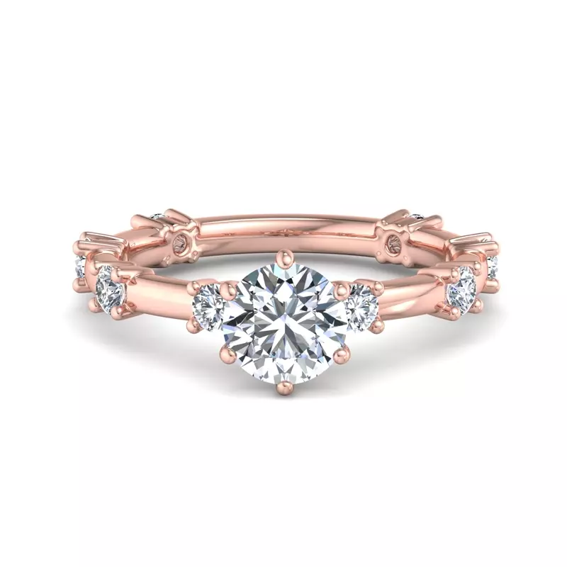 14K Rose Gold Alanna Spaced Diamond Engagement Ring