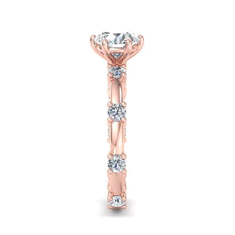 14K Rose Gold Alanna Spaced Diamond Engagement Ring