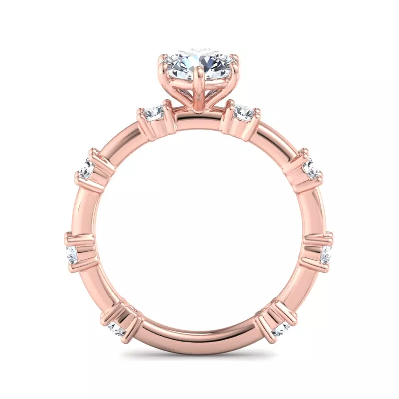14K Rose Gold Alanna Spaced Diamond Engagement Ring