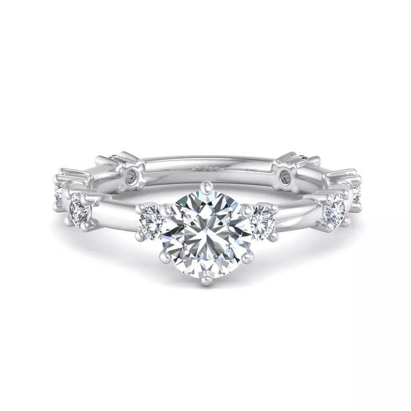 18K White Gold Alanna Spaced Diamond Engagement Ring