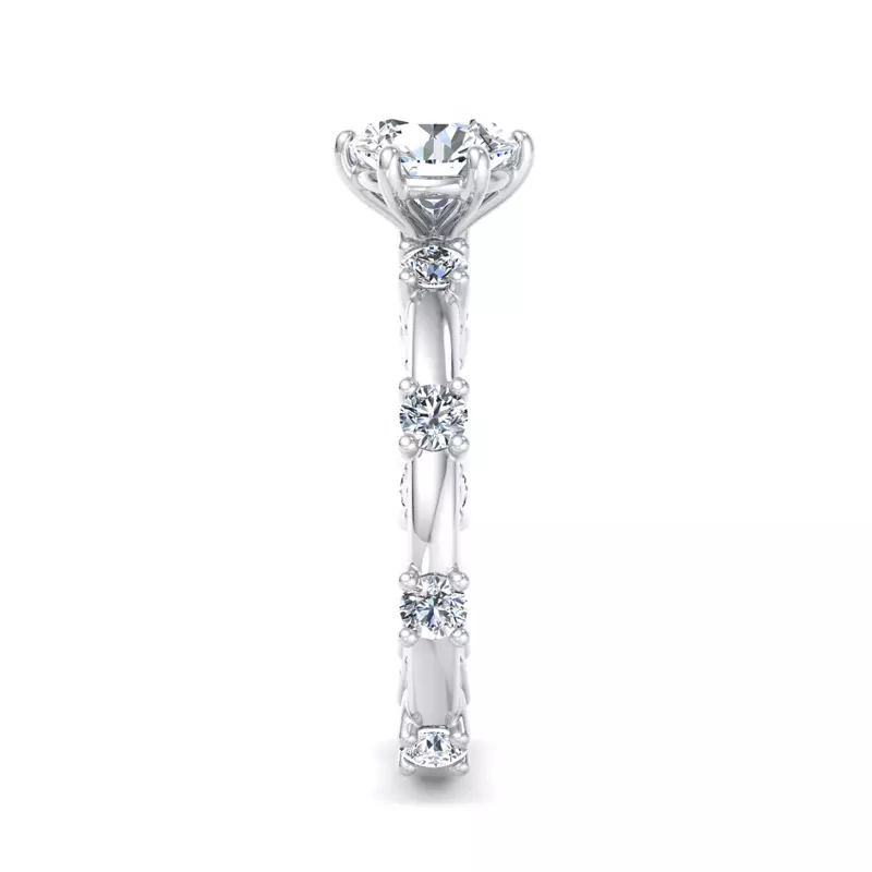 18K White Gold Alanna Spaced Diamond Engagement Ring