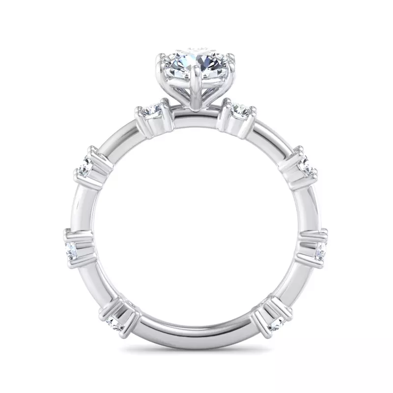 18K White Gold Alanna Spaced Diamond Engagement Ring