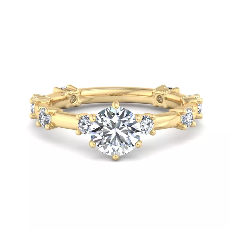18K Yellow Gold Alanna Spaced Diamond Engagement Ring