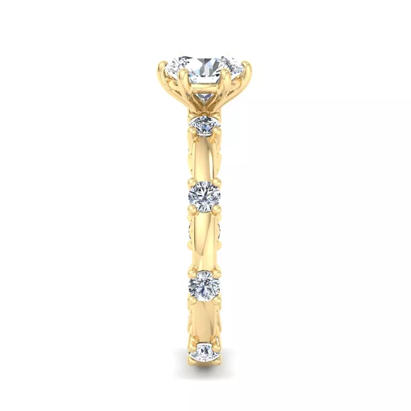 18K Yellow Gold Alanna Spaced Diamond Engagement Ring