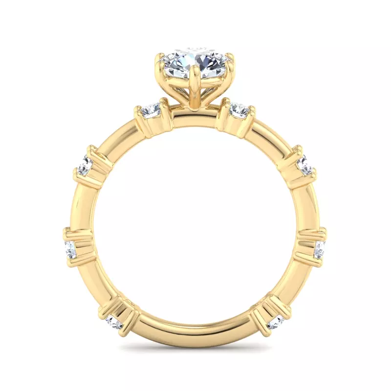 18K Yellow Gold Alanna Spaced Diamond Engagement Ring