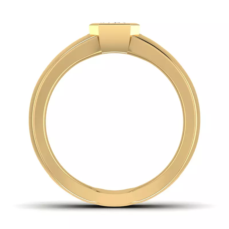18K Yellow Gold Haley Rolled Pavé Butterfly Engagement Ring