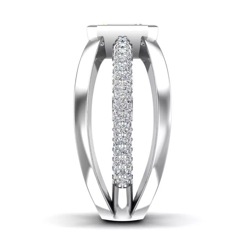Platinum Haley Rolled Pavé Butterfly Engagement Ring