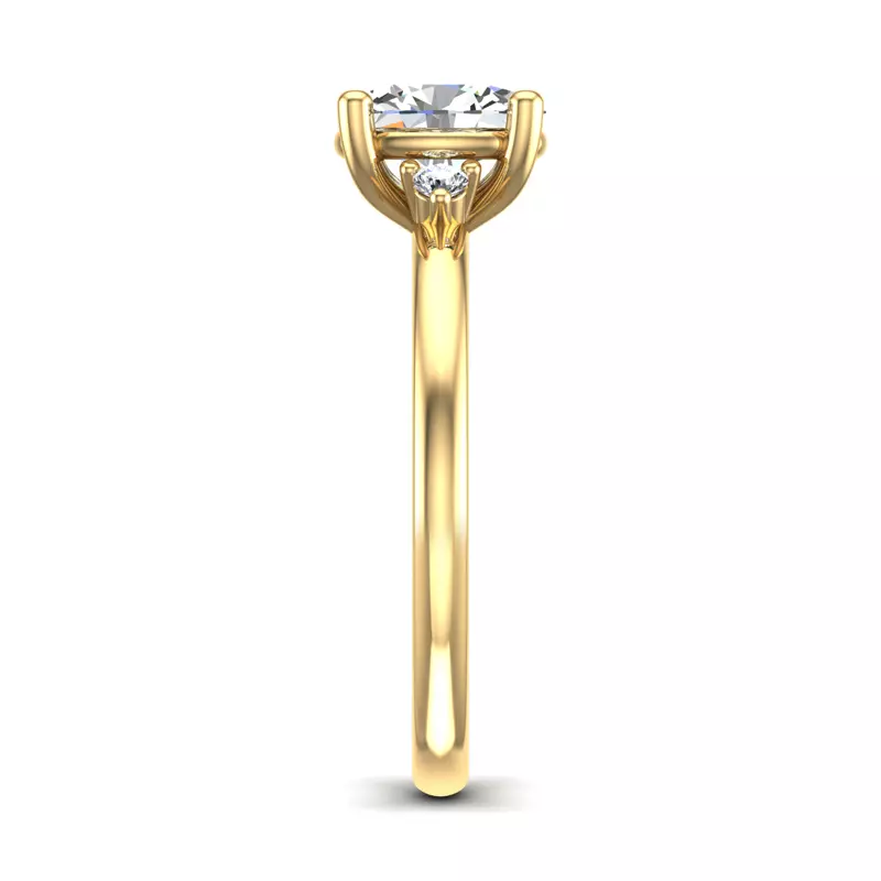 14K Yellow Gold Cecilia Petite Three-Stone Engagement Ring