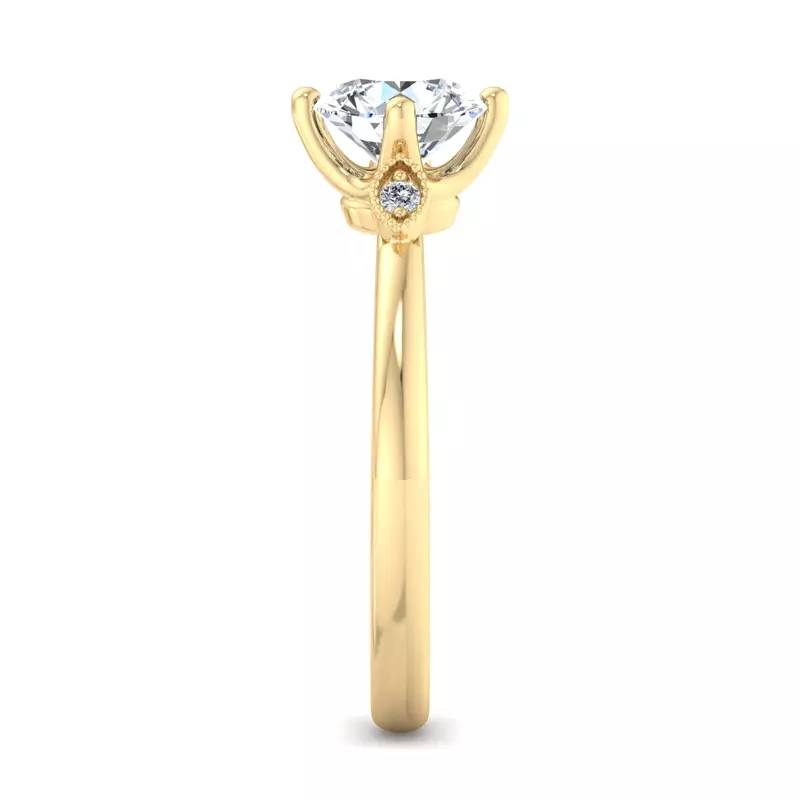 14K Yellow Gold Jayleen U-Prong Three-Stone Engagement Ring