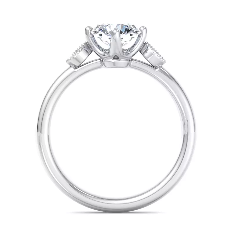 Platinum Jayleen U-Prong Three-Stone Engagement Ring