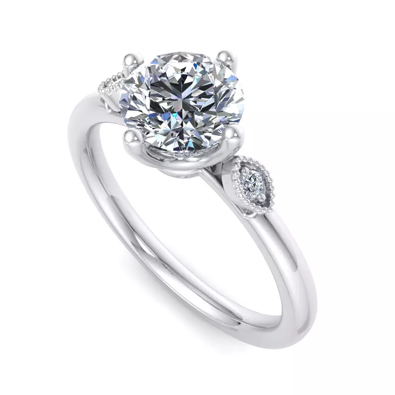Platinum Jayleen U-Prong Three-Stone Engagement Ring