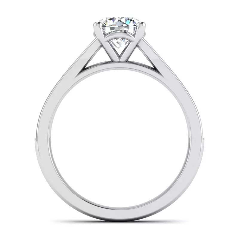 14K White Gold Meredith Beaded Engagement Ring
