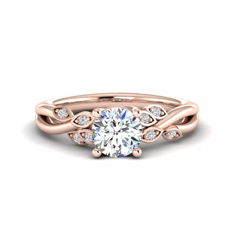 14K Rose Gold Oaklyn Split Shank Vine Engagement Ring