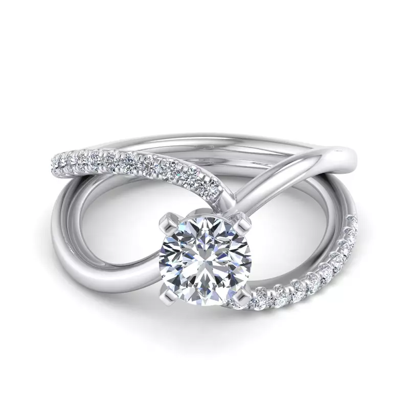 18K White Gold Davina Wide Infinity Pavé Engagement Ring
