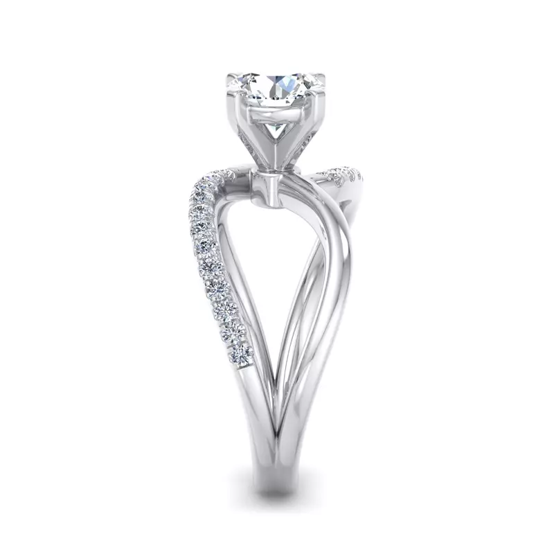 18K White Gold Davina Wide Infinity Pavé Engagement Ring