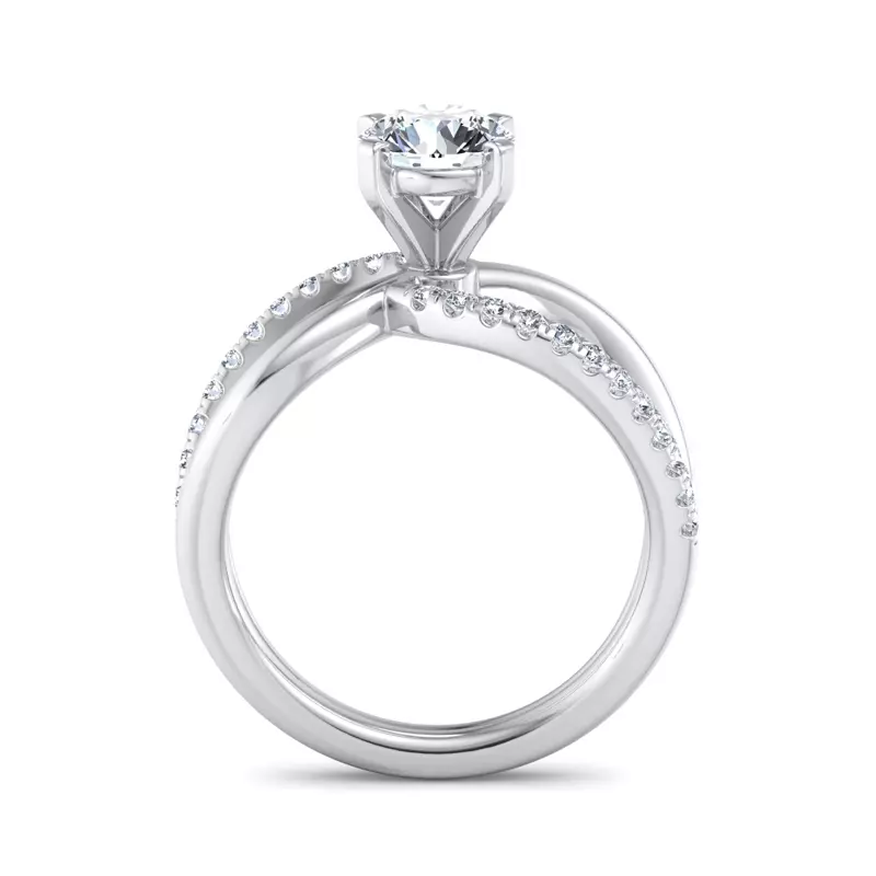 18K White Gold Davina Wide Infinity Pavé Engagement Ring