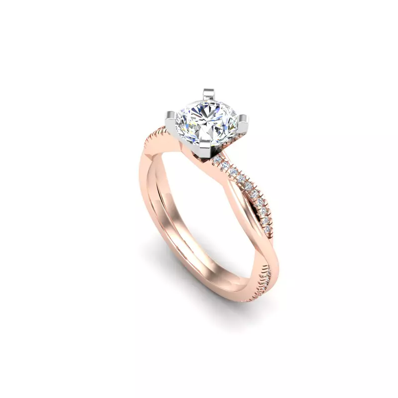 14K Rose Gold Opal Engagement Ring