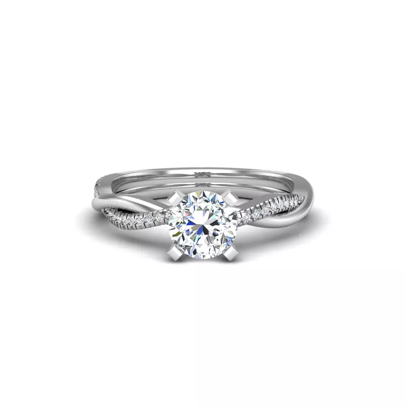 14K White Gold Opal Engagement Ring