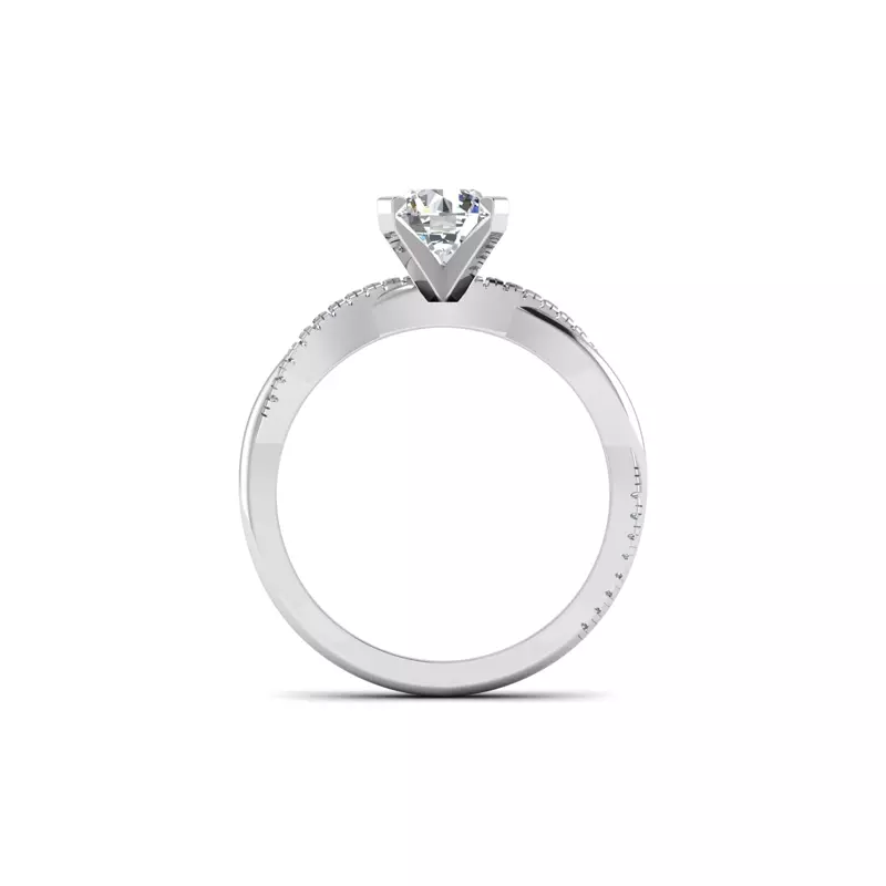14K White Gold Opal Engagement Ring