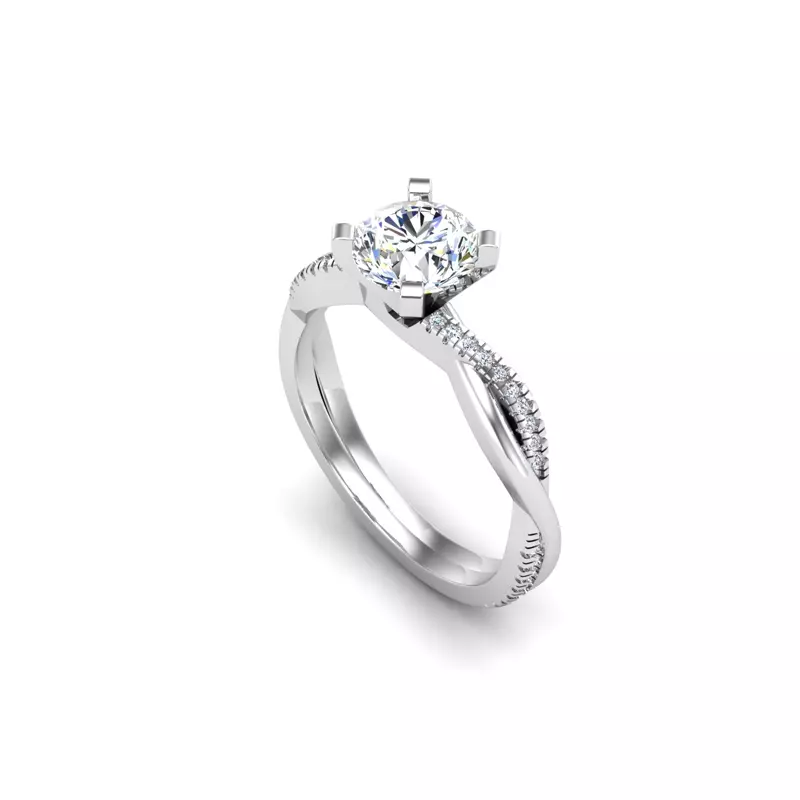 14K White Gold Opal Engagement Ring