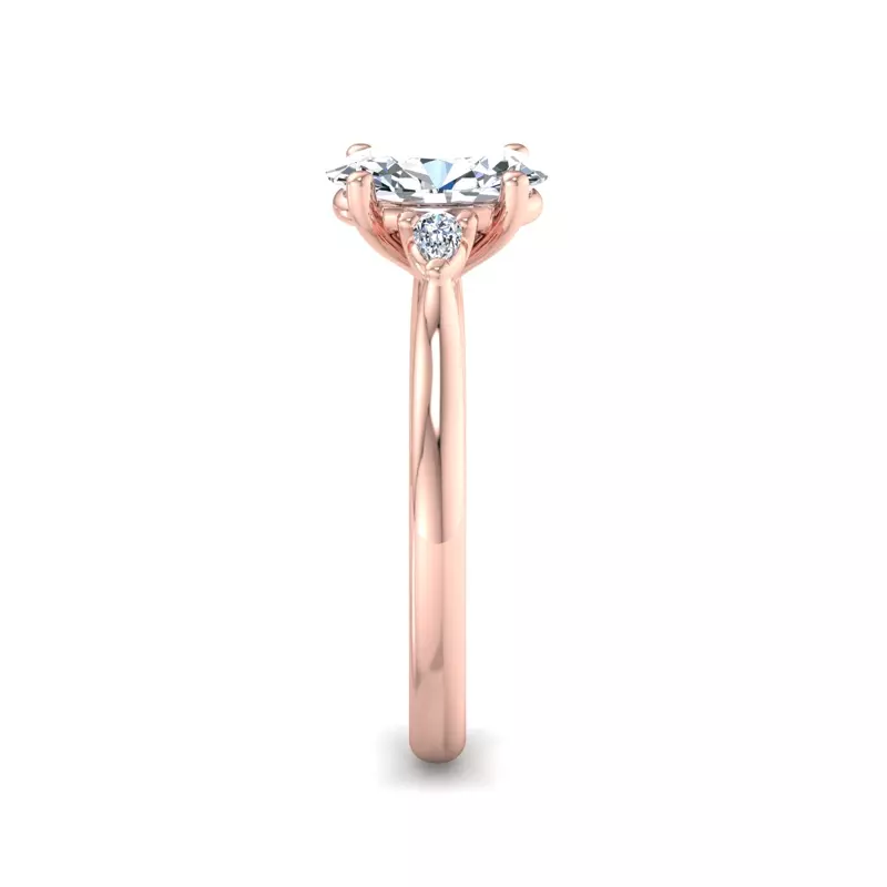 14K Rose Gold Michaela Classic Pear Three-Stone Engagement Ring