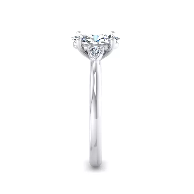 14K White Gold Michaela Classic Pear Three-Stone Engagement Ring