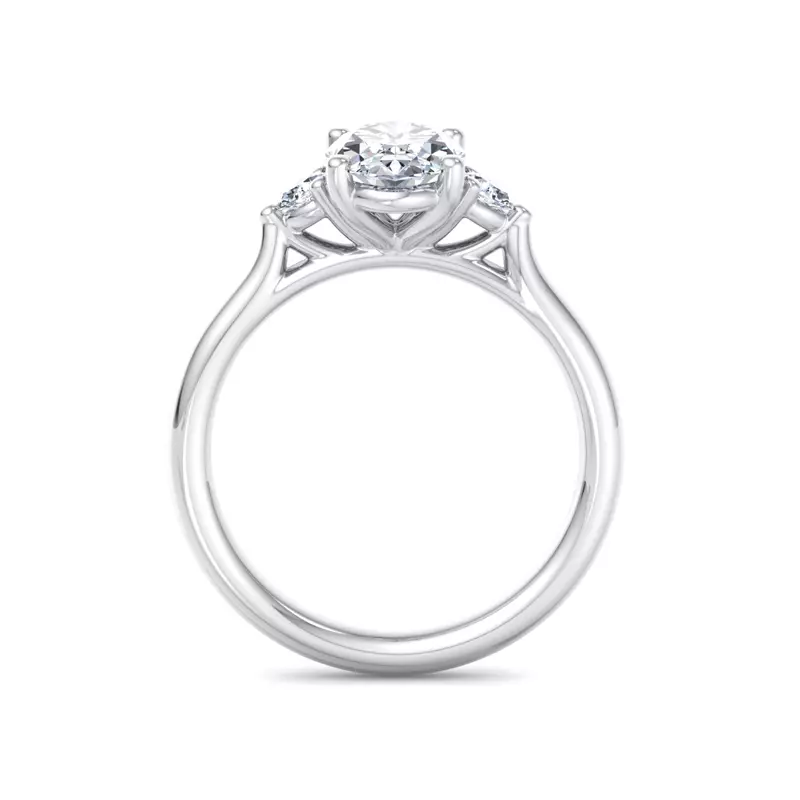 14K White Gold Michaela Classic Pear Three-Stone Engagement Ring