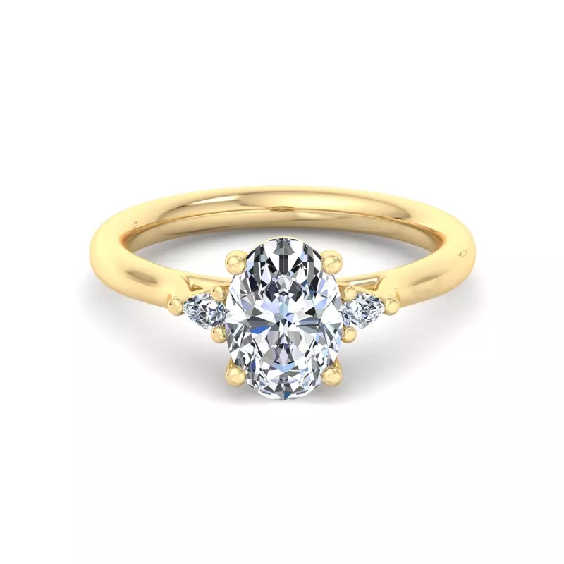 14K Yellow Gold Michaela Classic Pear Three-Stone Engagement Ring